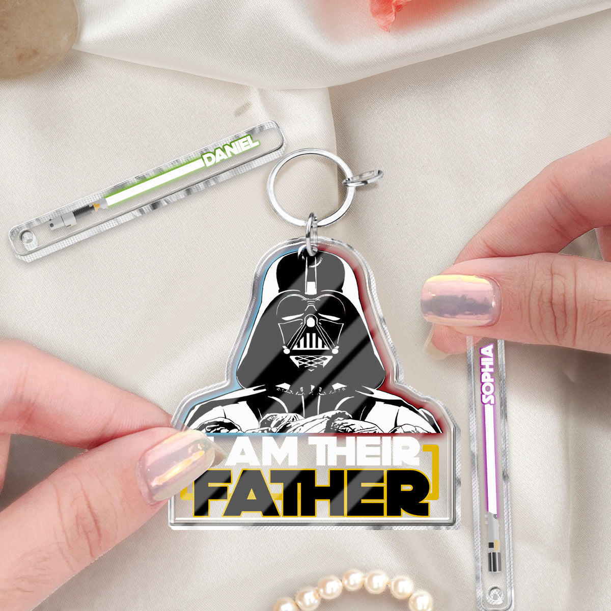 I Am Their Father/ Grandfather/ Uncle... - Personalized The Force Keychain with Charms