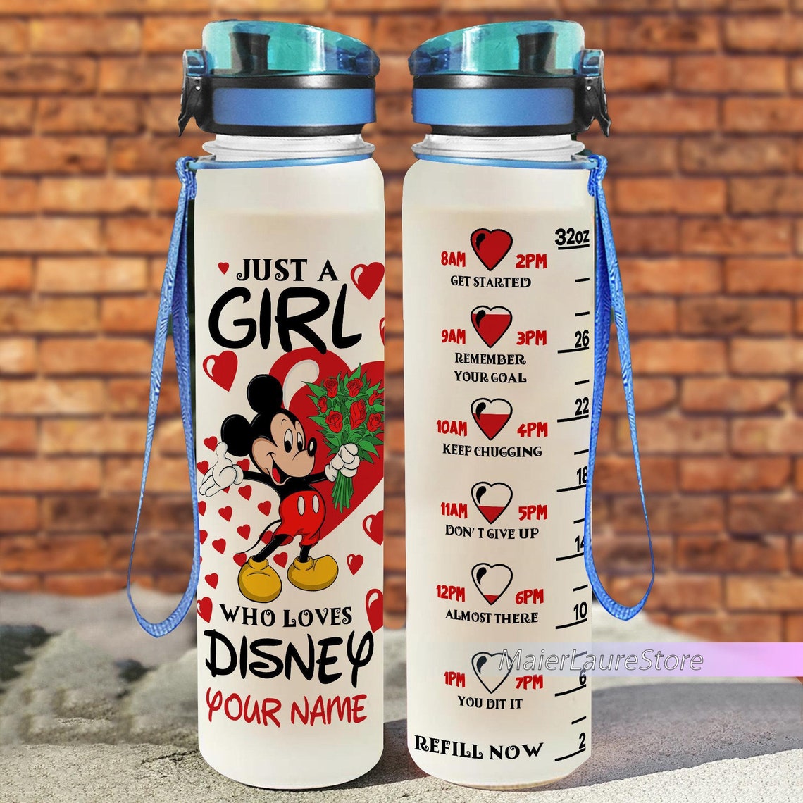 Just A Girl Who Loves Mouse - Personalized Mouse Water Tracker Bottle 0823