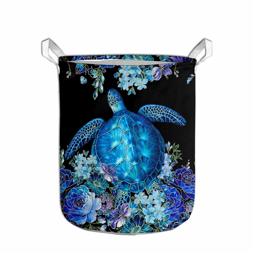 Love Blue Sea Turtle Laundry Basket 0622