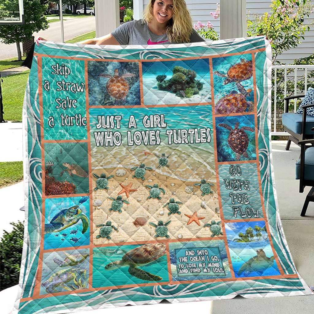 Just A Girl Who Love Turtles Autism Awareness Quilt 0622