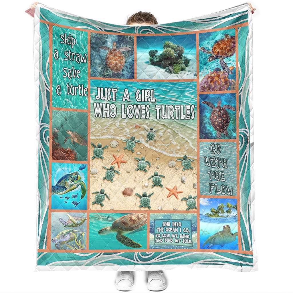 Just A Girl Who Love Turtles Autism Awareness Quilt 0622