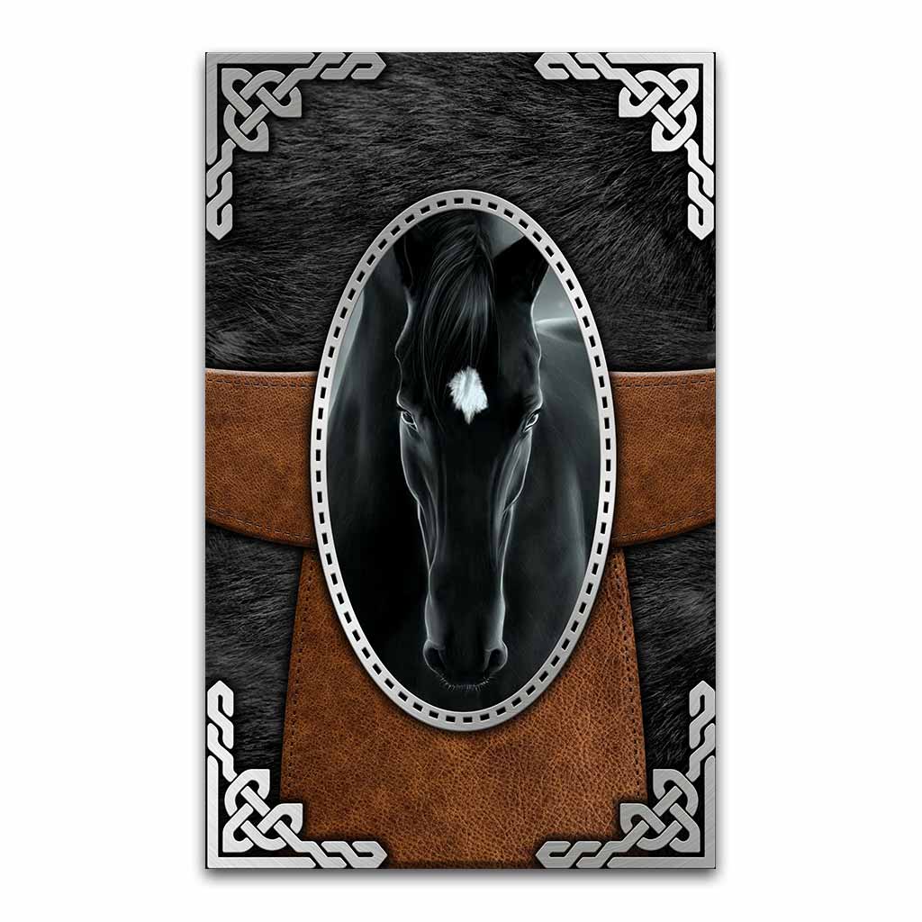 Pitch Black Leather Pattern Print Horse Rug 0622