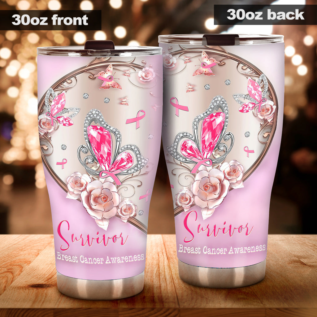 Survivor - Breast Cancer Awareness Tumbler 0622