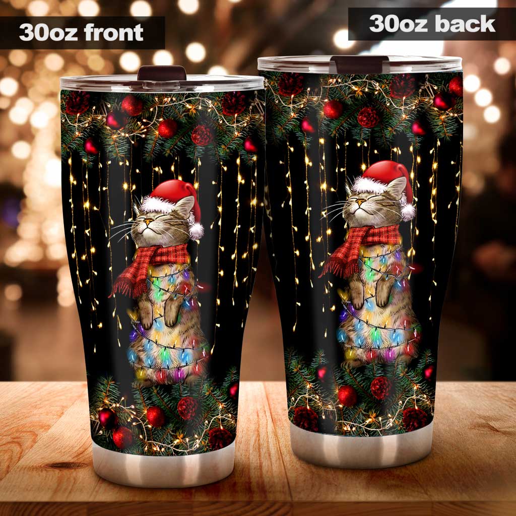 Meowy Christmas Cat Tumbler 0622