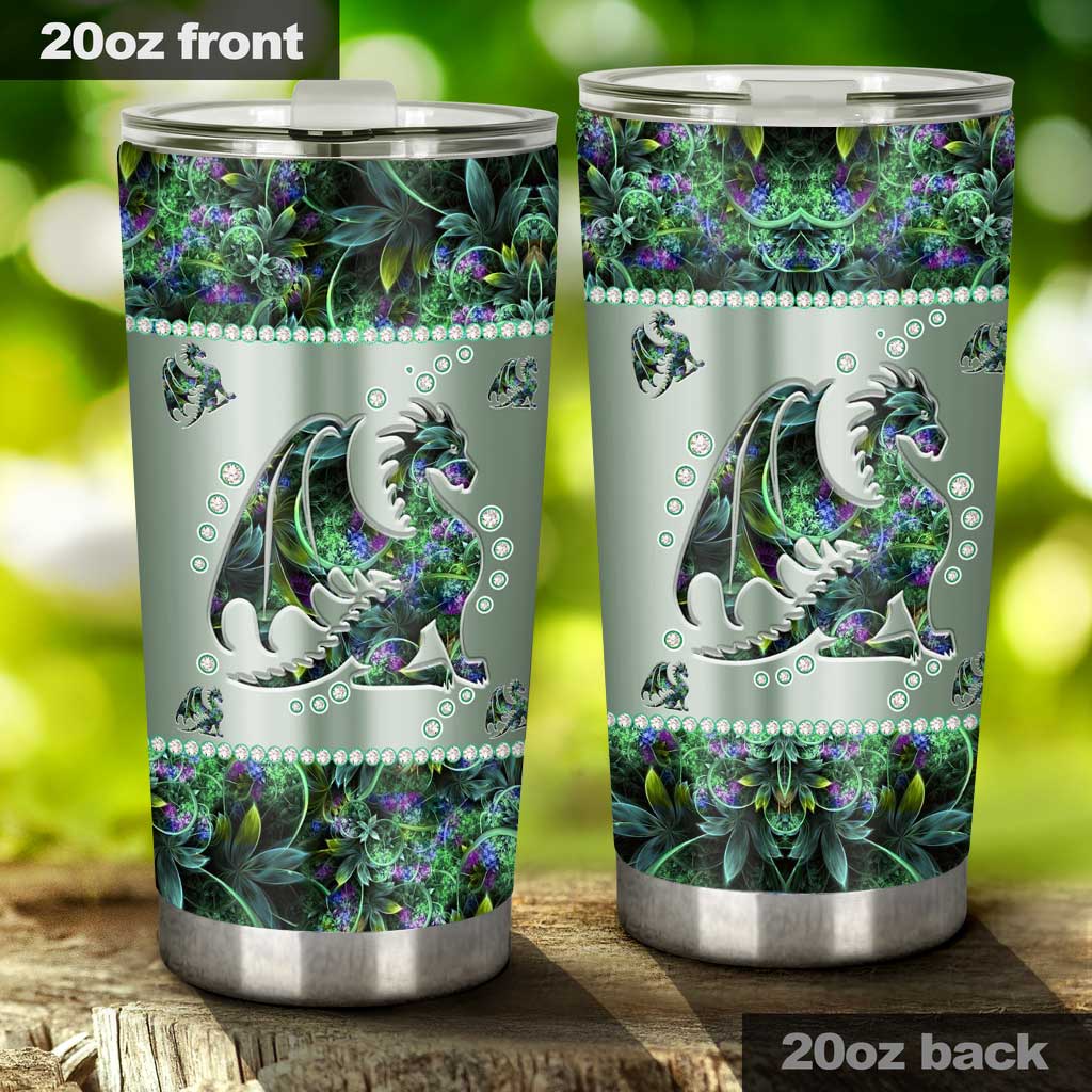 Dragon Tumbler With Metal Pattern Print 0622