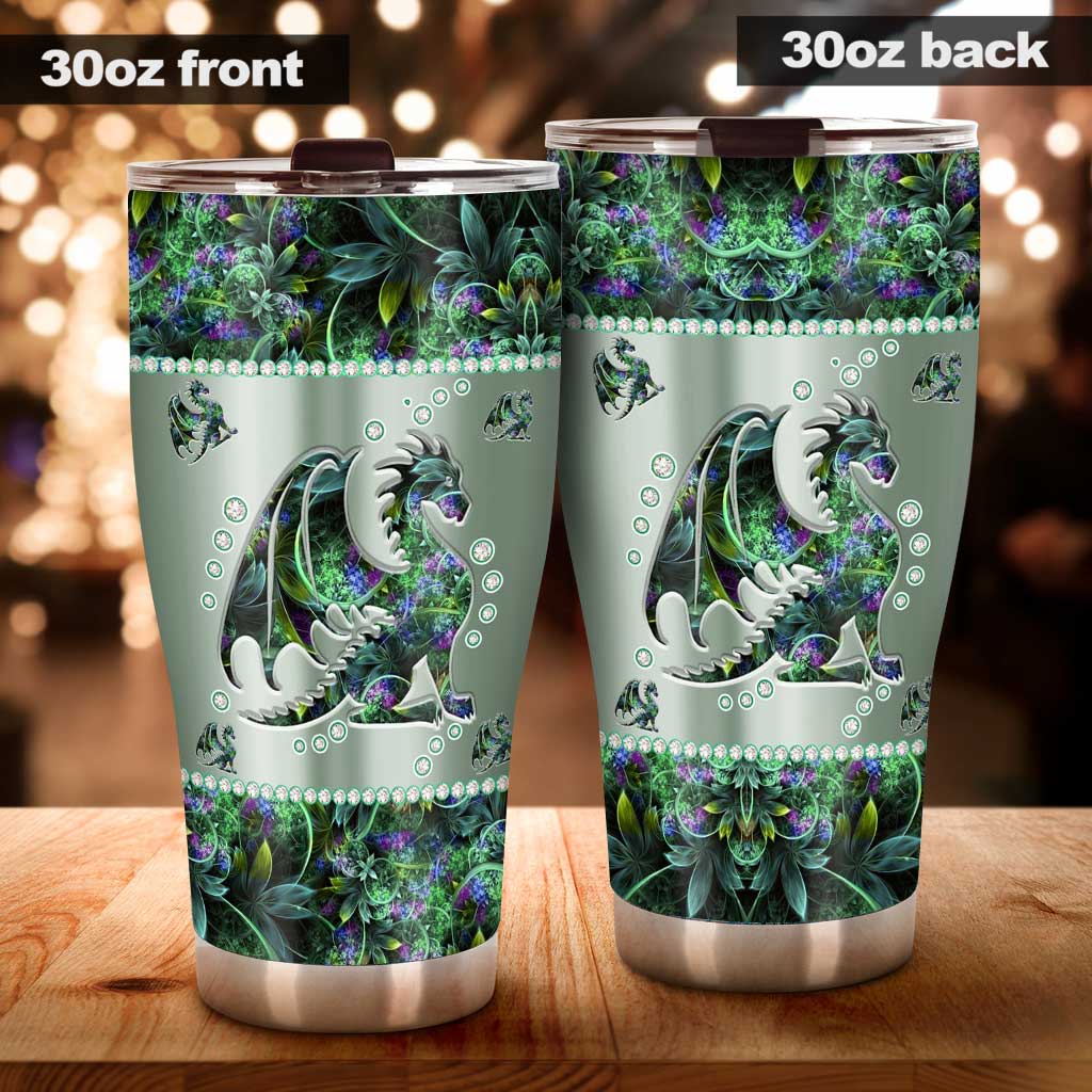 Dragon Tumbler With Metal Pattern Print 0622