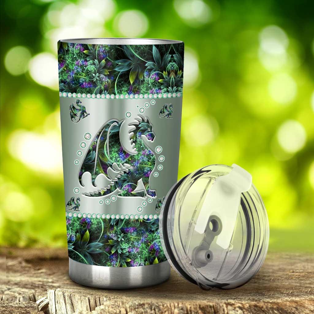 Dragon Tumbler With Metal Pattern Print 0622