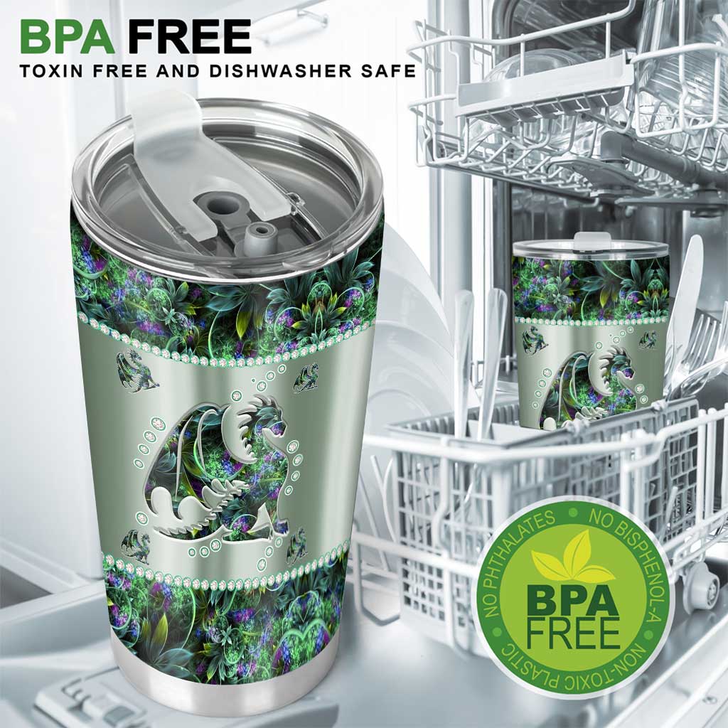 Dragon Tumbler With Metal Pattern Print 0622