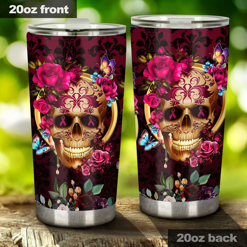 Skull And Flowers - Skull Tumbler 0622