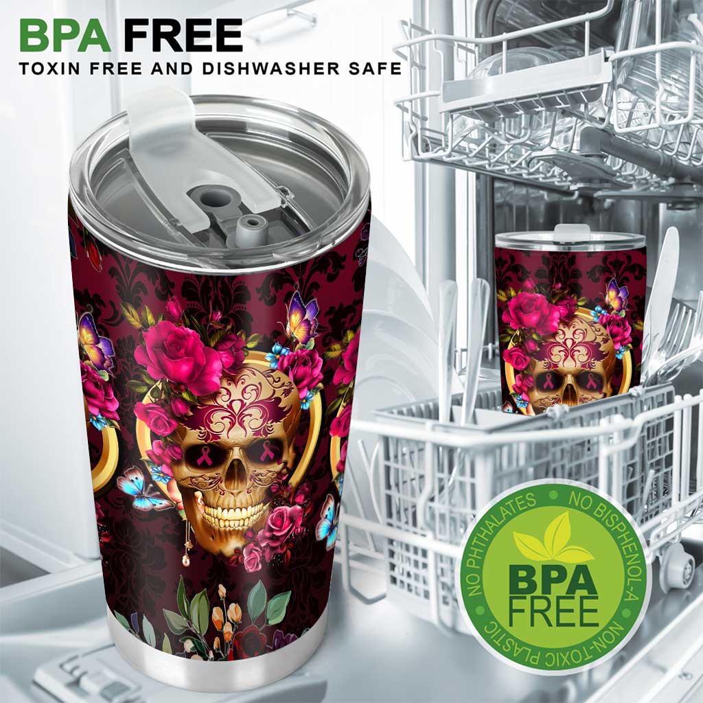 Skull And Flowers - Skull Tumbler 0622