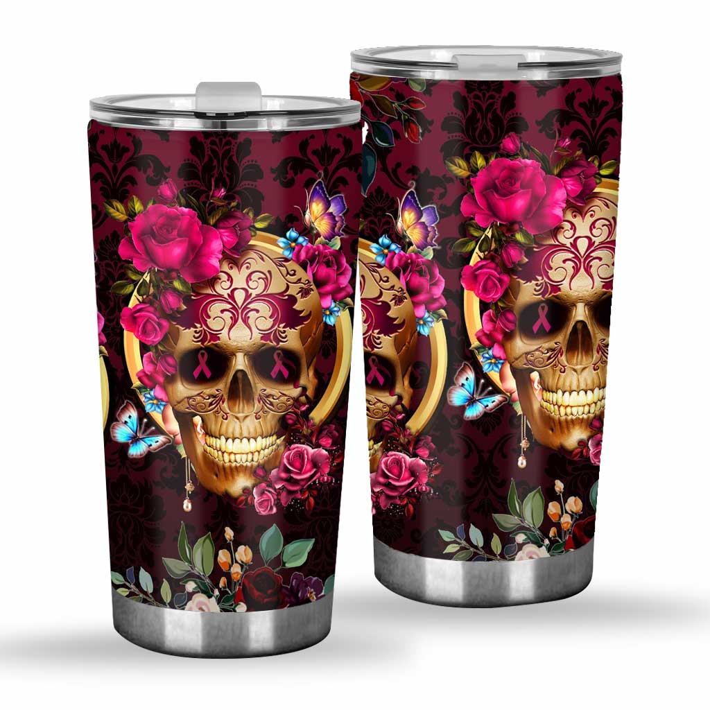 Skull And Flowers - Skull Tumbler 0622