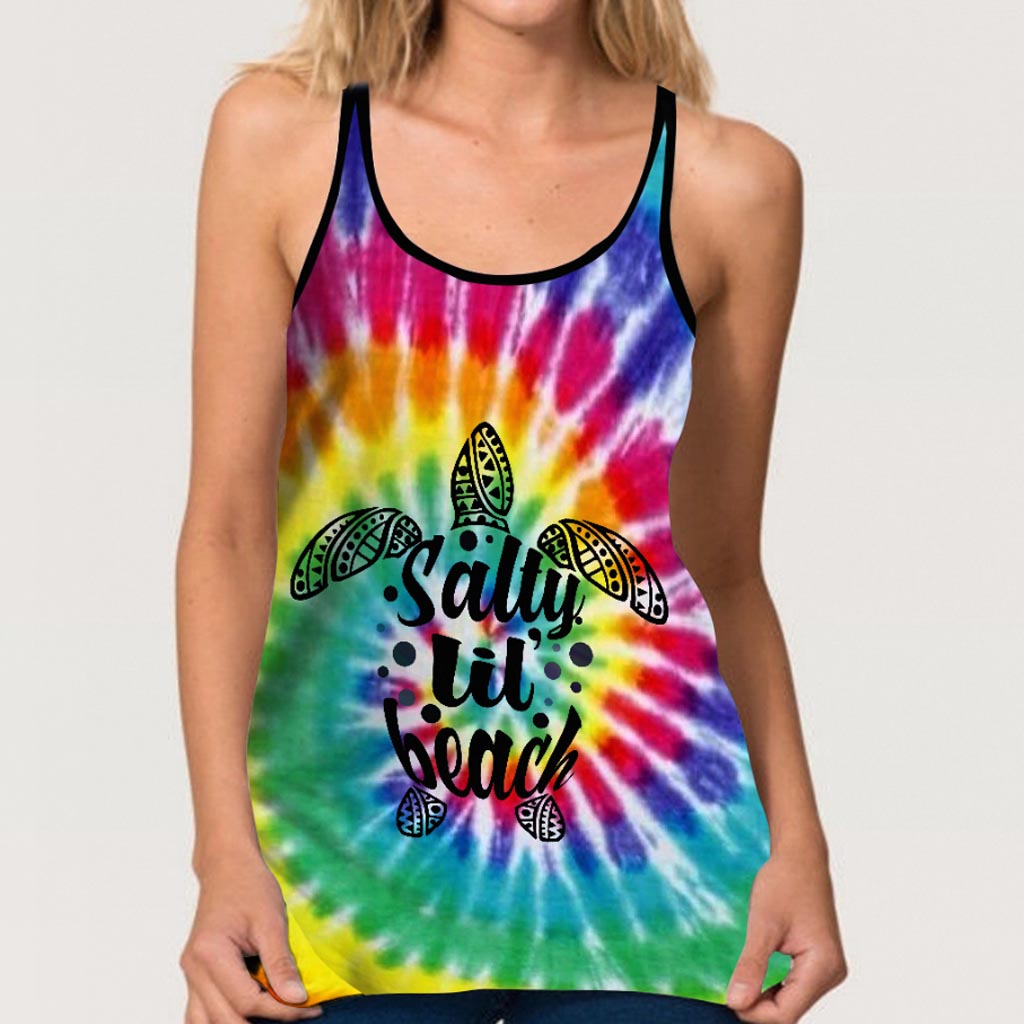 Salty Lil' Beach Tie Dye - Turtle Cross Tank Top