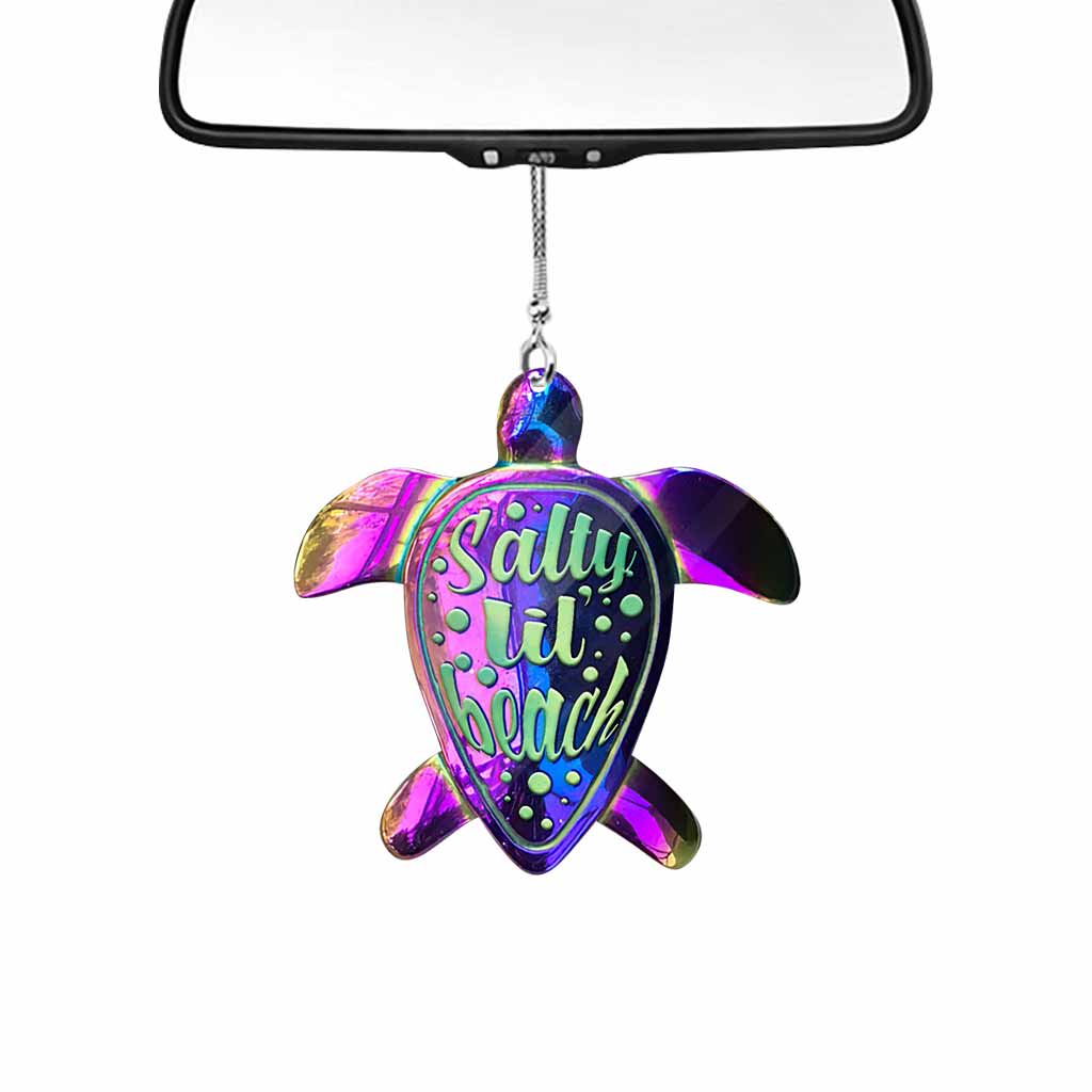 Salty Lil' Beach - Turtle Car Ornament (Printed On Both Sides)
