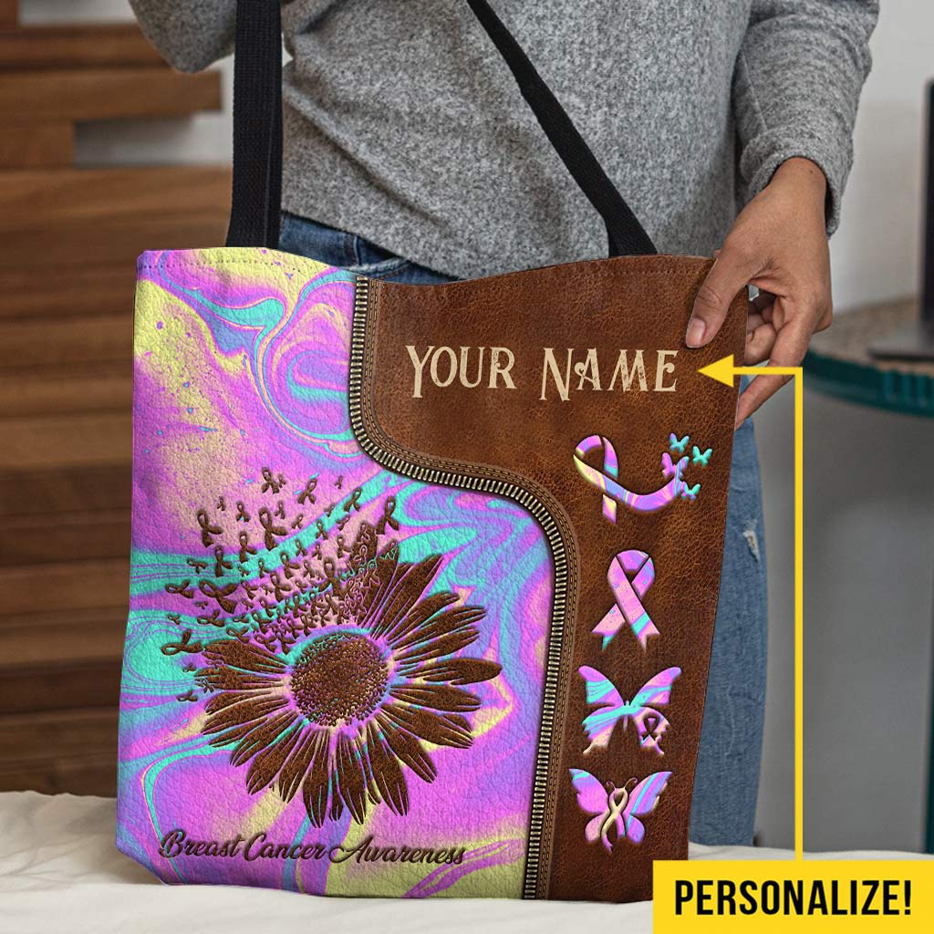 Pink Warrior - Breast Cancer Awareness Personalized  Tote Bag