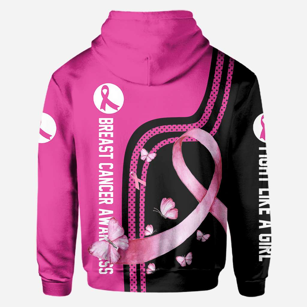 Fight Like A Girl - Breast Cancer Awareness All Over T-shirt and Hoodie 0822