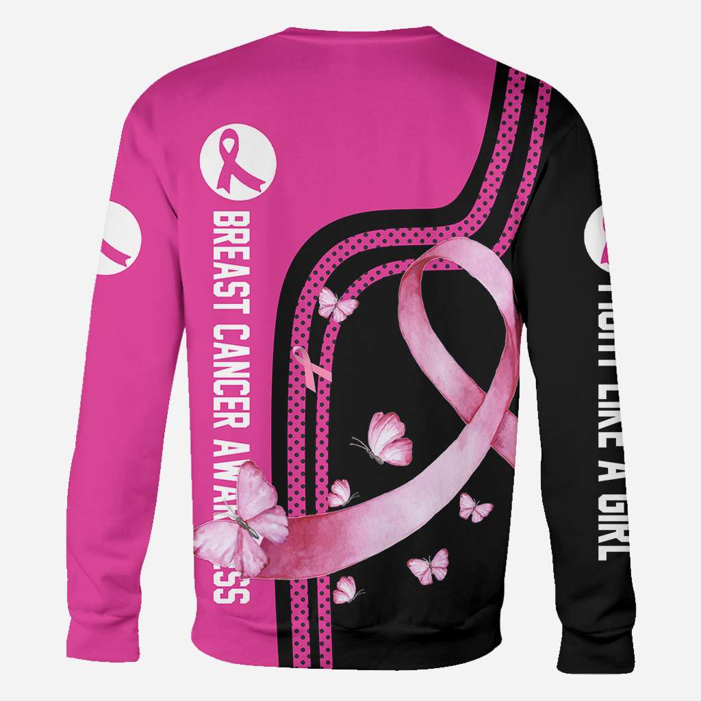 Fight Like A Girl - Breast Cancer Awareness All Over T-shirt and Hoodie 0822