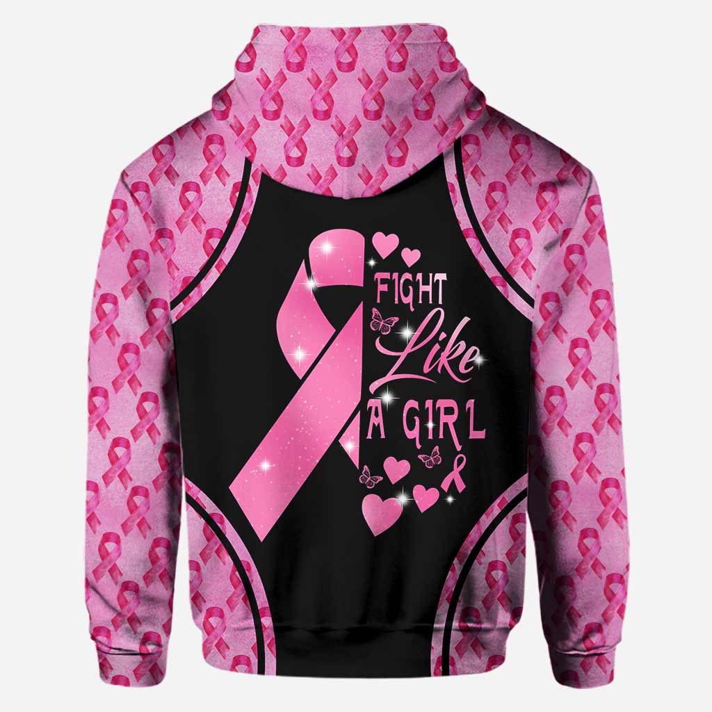 Fight Like A Girl - Breast Cancer Awareness All Over T-shirt and Hoodie 0822