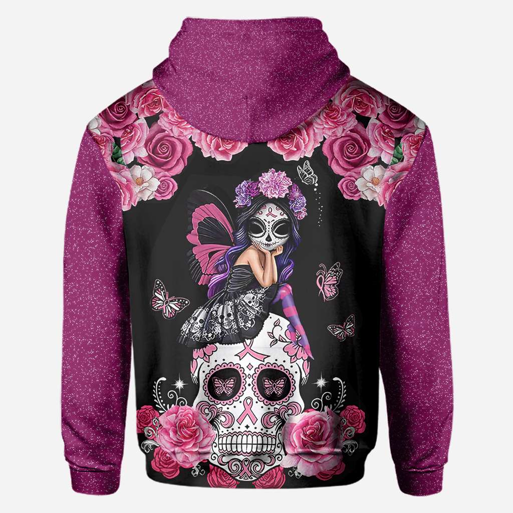 Sugar Skull Pink Ribbon - Breast Cancer Awareness All Over T-shirt and Hoodie 0822