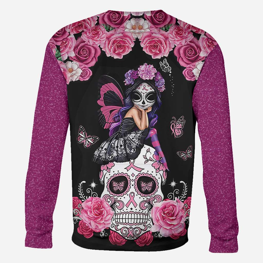 Sugar Skull Pink Ribbon - Breast Cancer Awareness All Over T-shirt and Hoodie 0822