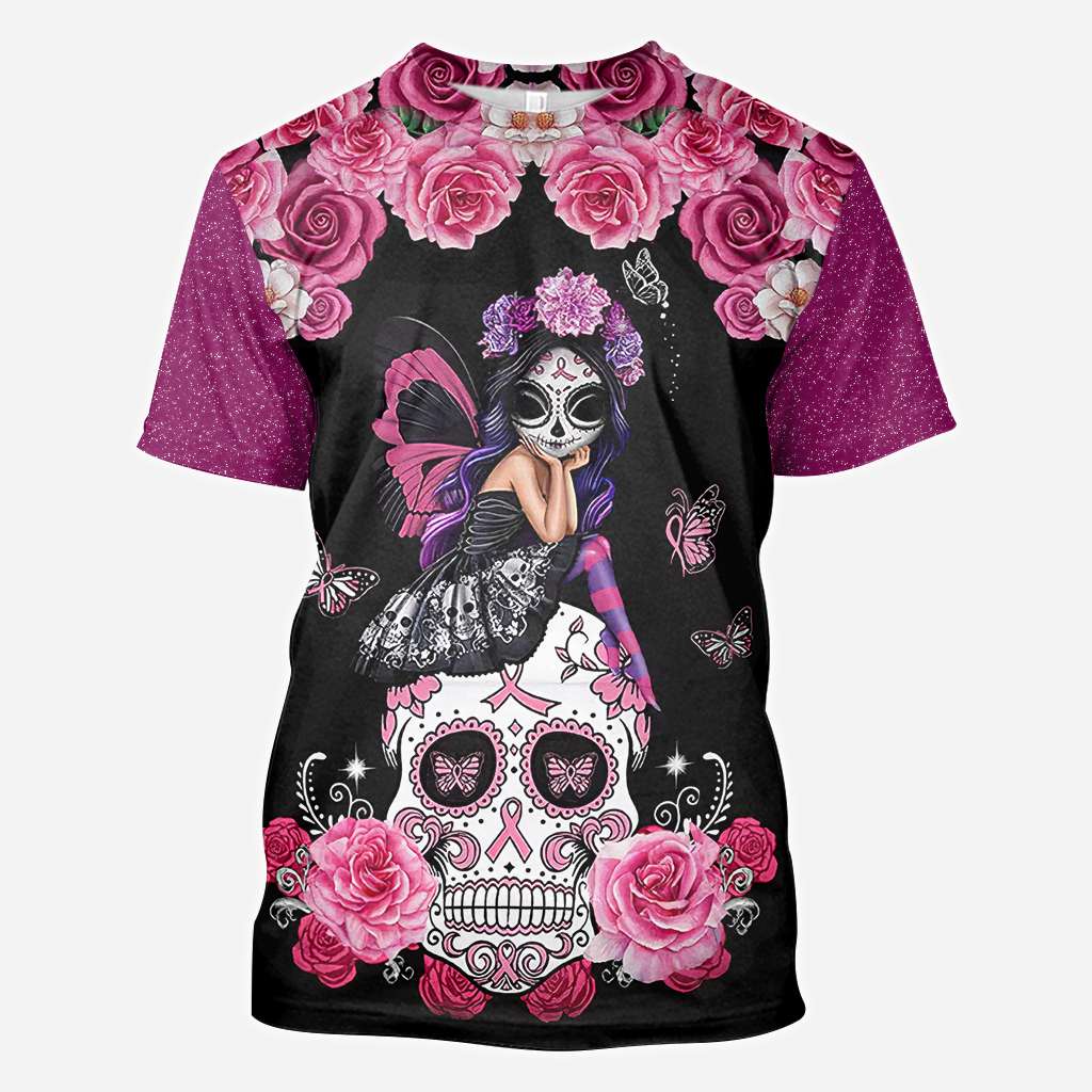 Sugar Skull Pink Ribbon - Breast Cancer Awareness All Over T-shirt and Hoodie 0822