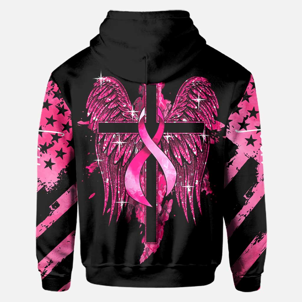 Faith Breast Cancer Cross Wings - Breast Cancer Awareness All Over T-shirt and Hoodie 0822