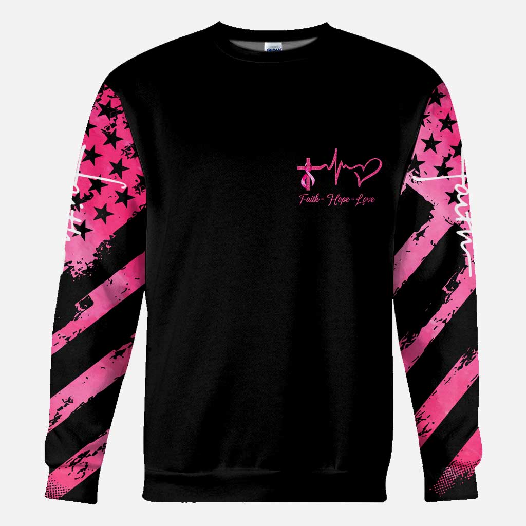 Faith Breast Cancer Cross Wings - Breast Cancer Awareness All Over T-shirt and Hoodie 0822