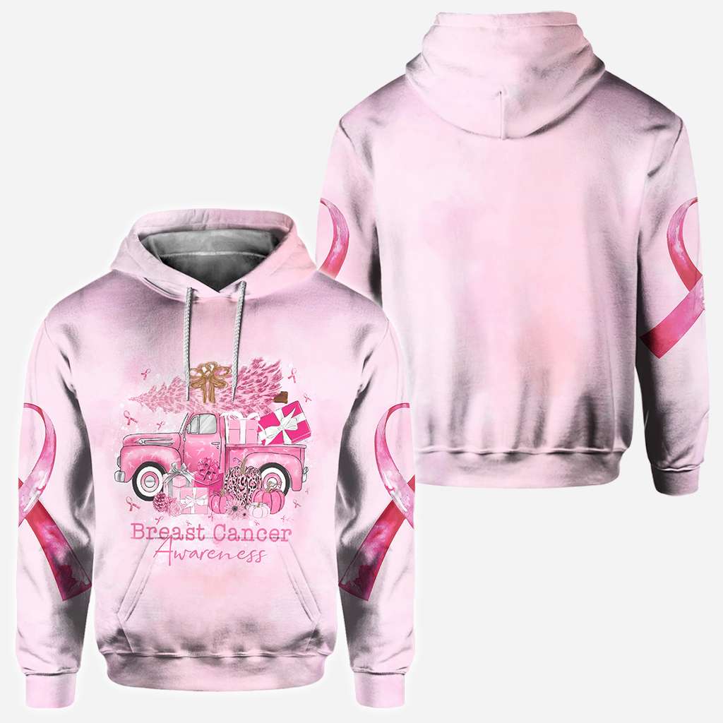 Breast Cancer Truck Christmas - Breast Cancer Awareness All Over T-shirt and Hoodie 0822