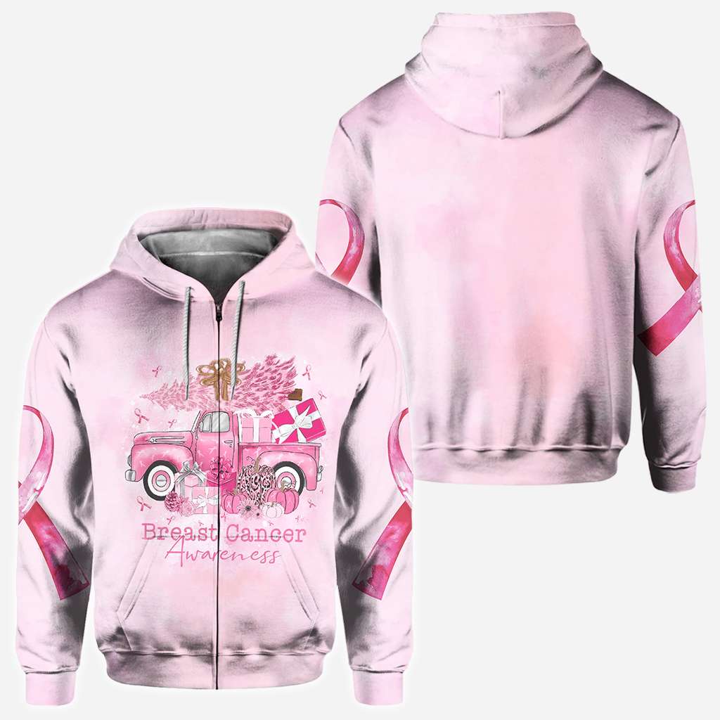 Breast Cancer Truck Christmas - Breast Cancer Awareness All Over T-shirt and Hoodie 0822