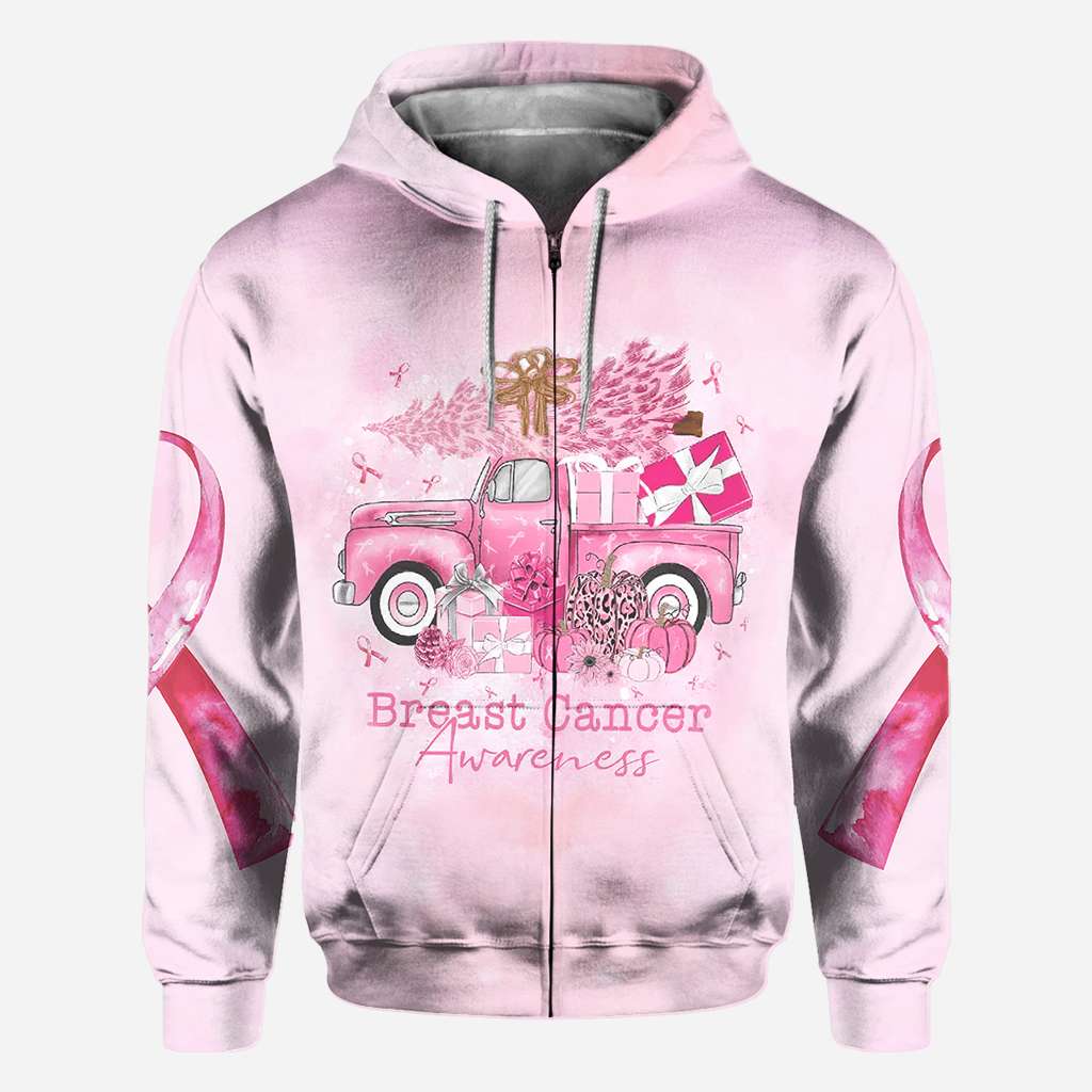 Breast Cancer Truck Christmas - Breast Cancer Awareness All Over T-shirt and Hoodie 0822