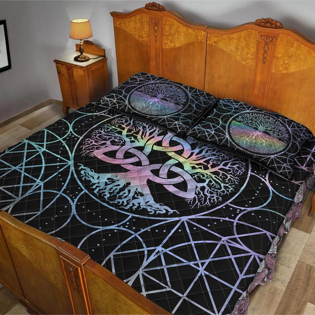 Triquetra Tree Of Life - Witch Quilt Set 0822