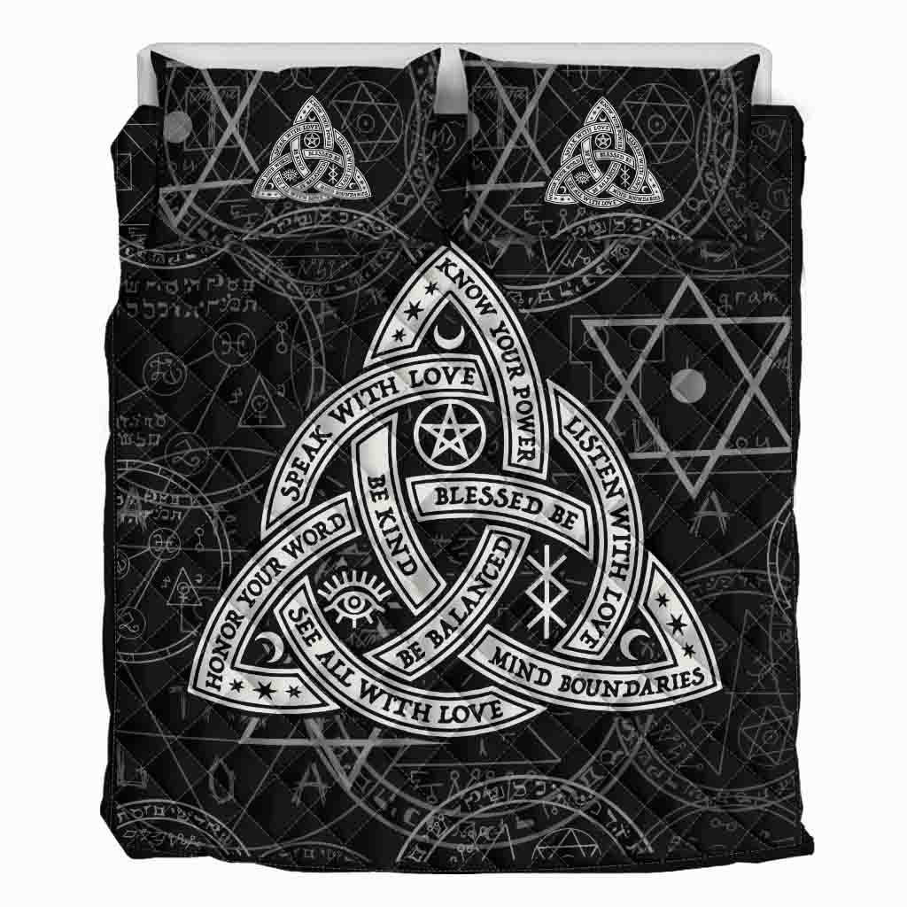 Wicca Triquetra - Witch Quilt Set 0822