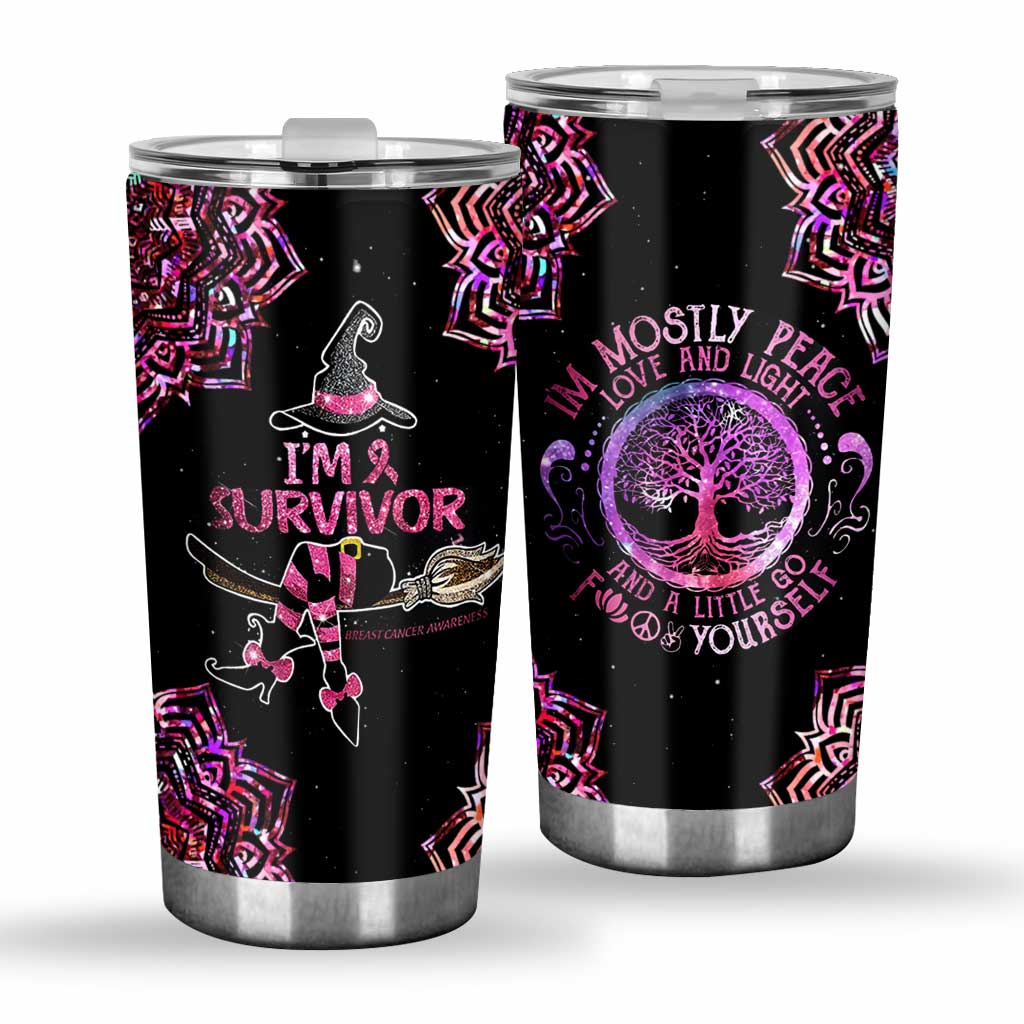 Hologram Witch Survivor - Breast Cancer Awareness Tumbler 0822