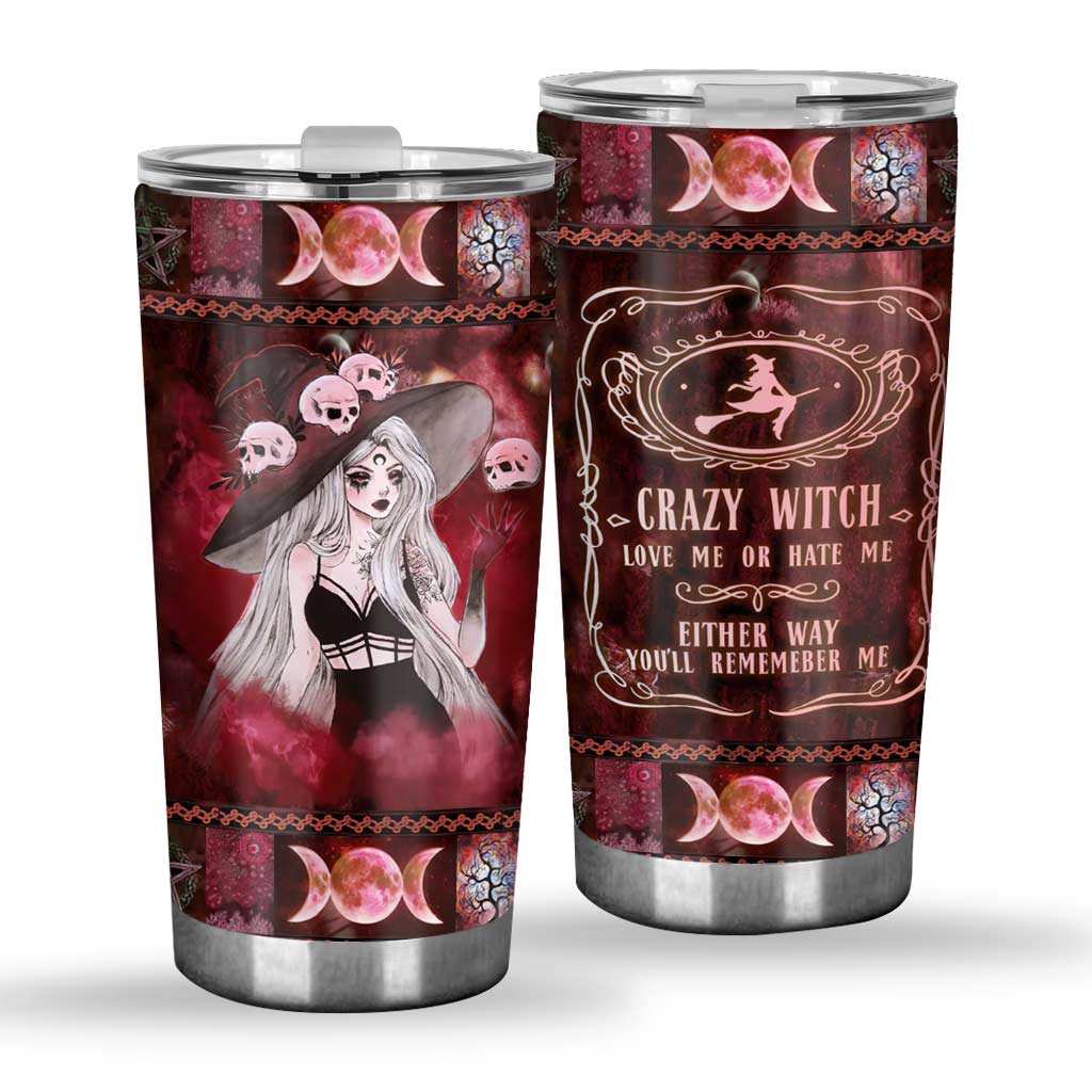 Skull Pretty Crazy Witch - Witch Tumbler 0822