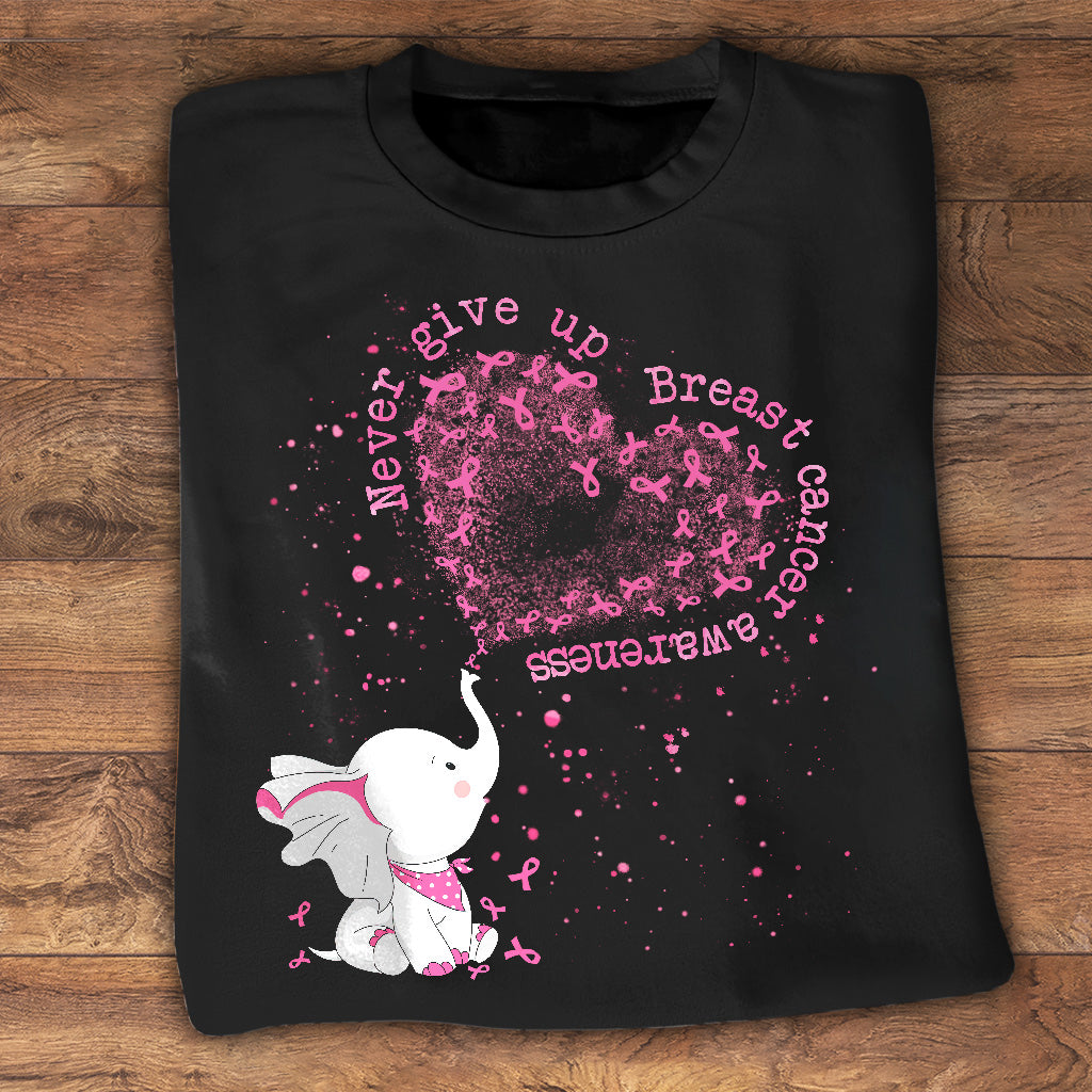 Never Give Up - Breast Cancer Awareness T-shirt and Hoodie 0822