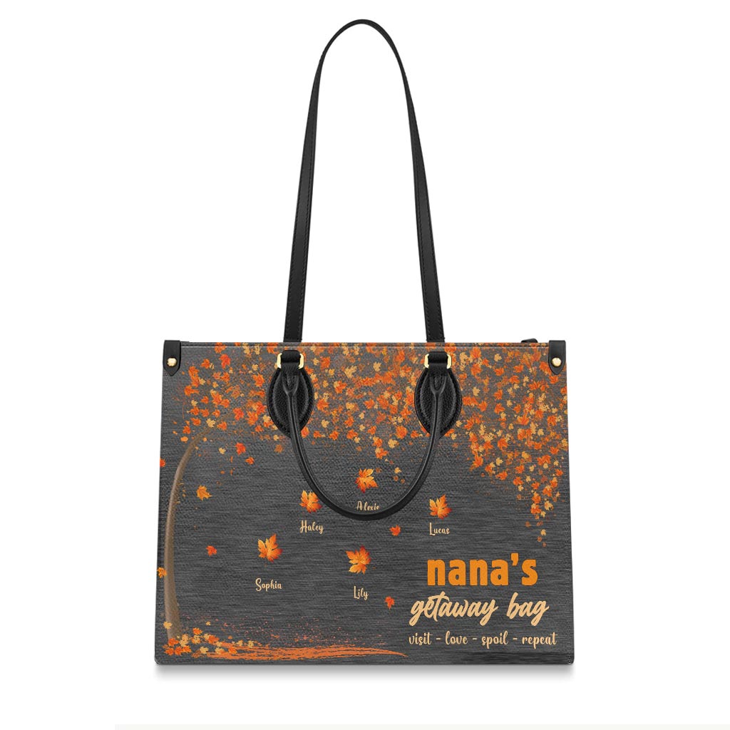 Blessed To Be Called Nana - Personalized Grandma Leather Handbag