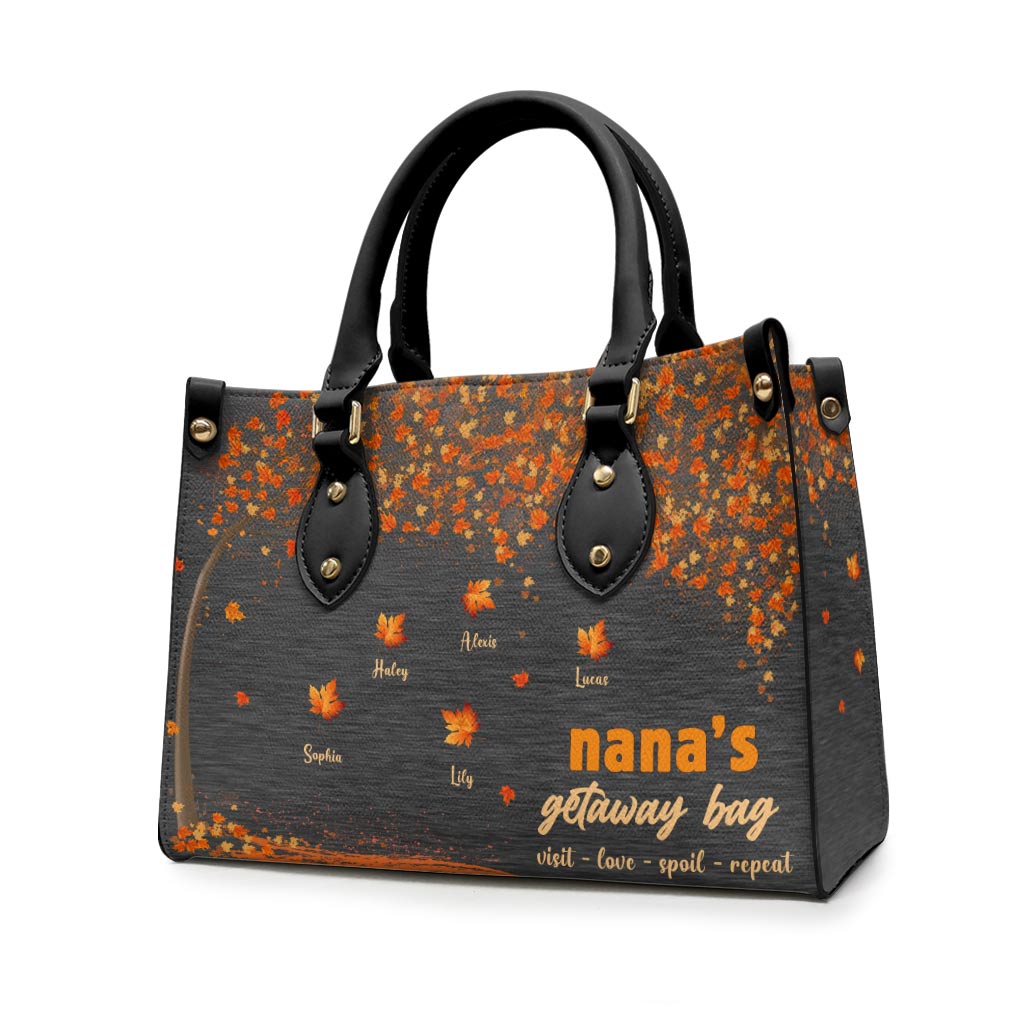 Blessed To Be Called Nana - Personalized Grandma Leather Handbag