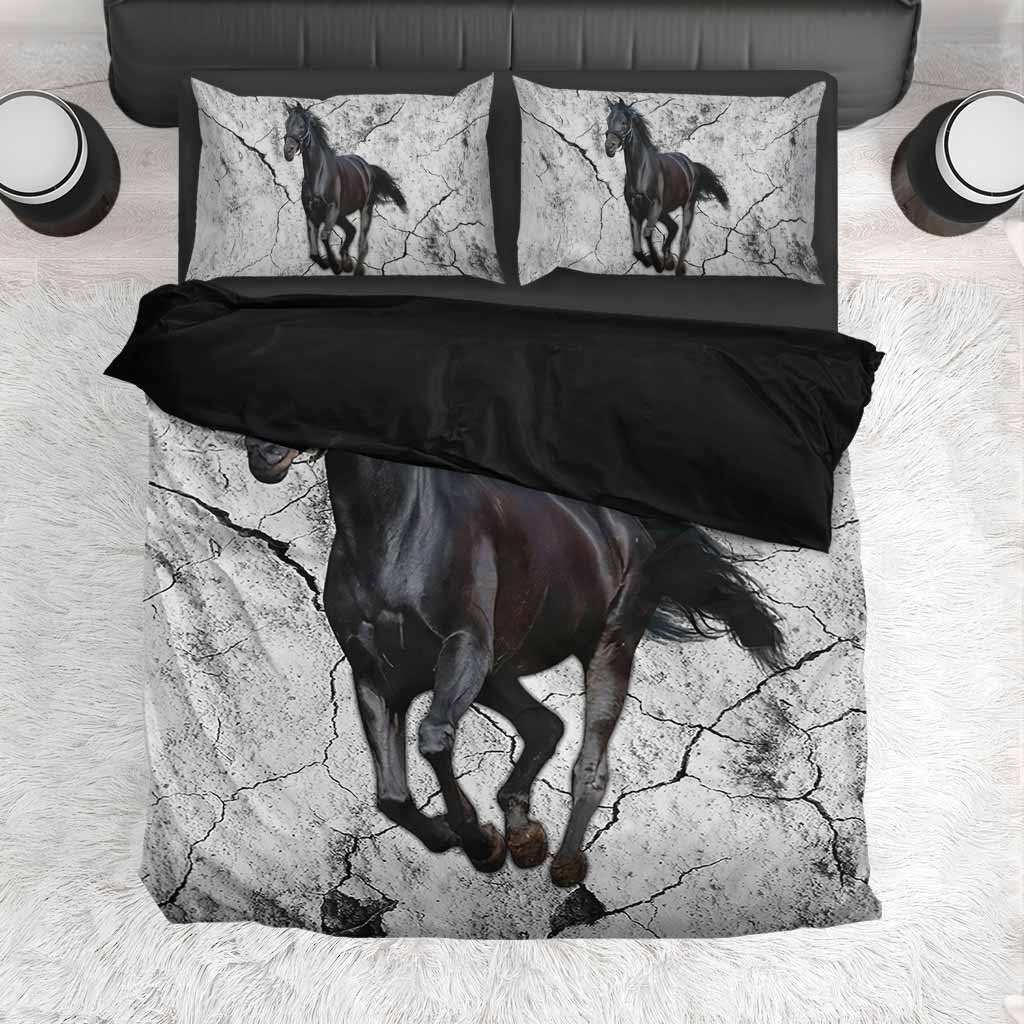 Black Horse - Horse Riding Lover - Horse Owner Bedding Set 0921