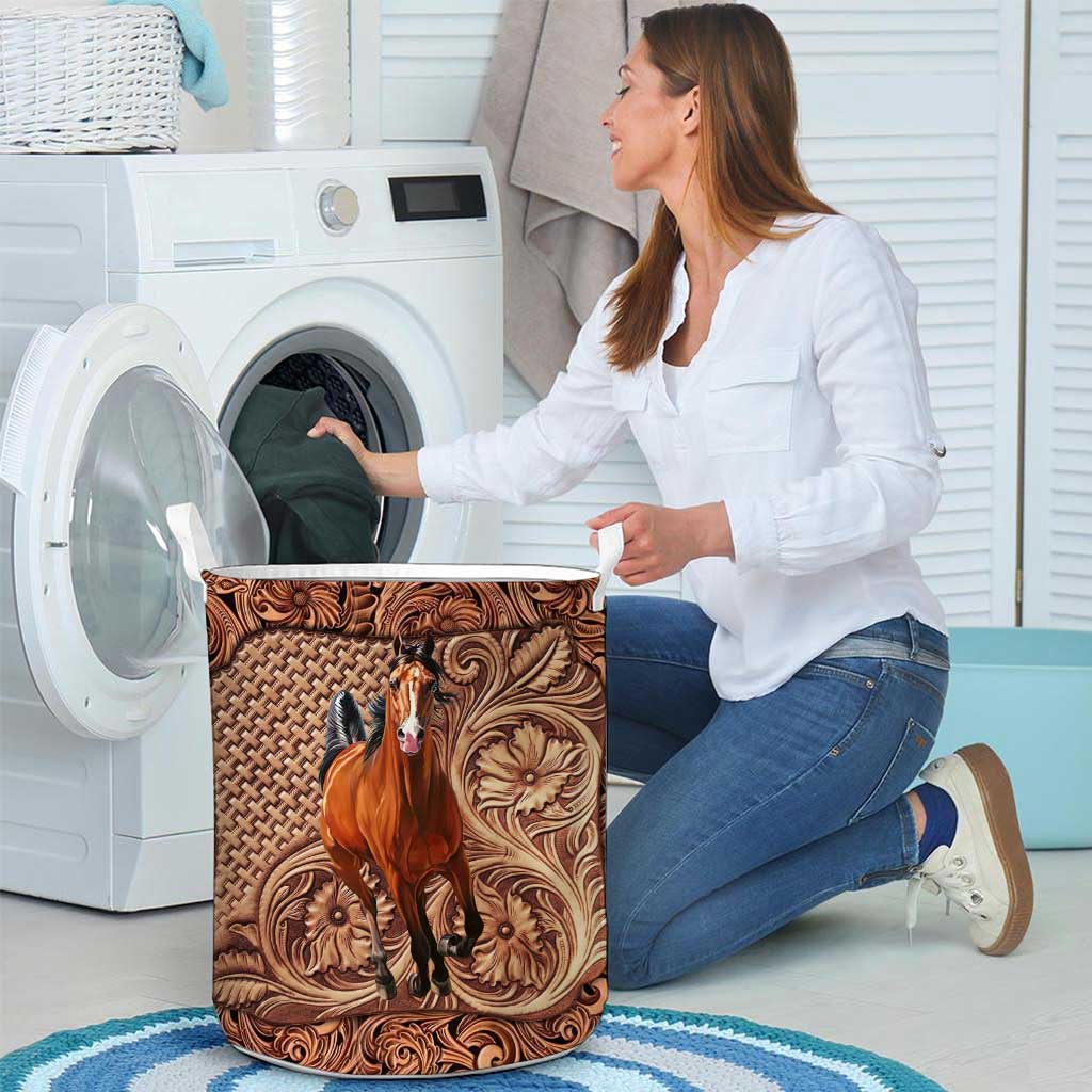 Western Horse - Horse Riding Lover - Horse Owner Laundry Basket 0921