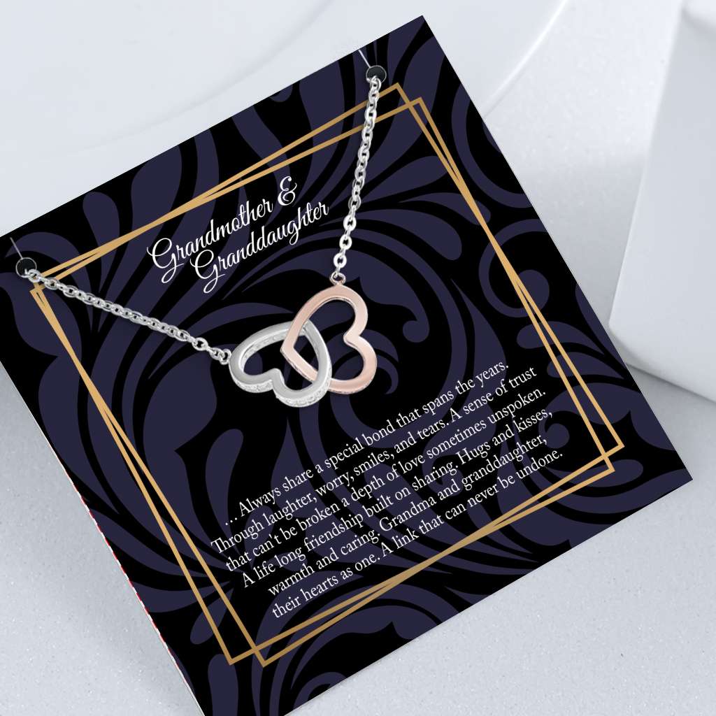 Granddaughter Grandmother And Granddaughter Granddaughter Gift Grandmother Gift - Grandma Two Hearts Necklace 0921