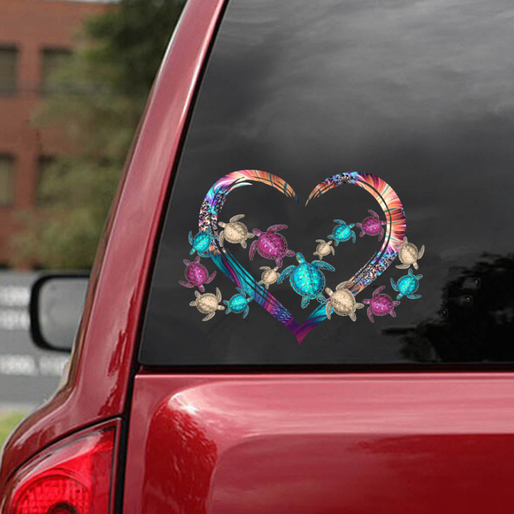 Turtles Lovers Heart Shaped Decal Full