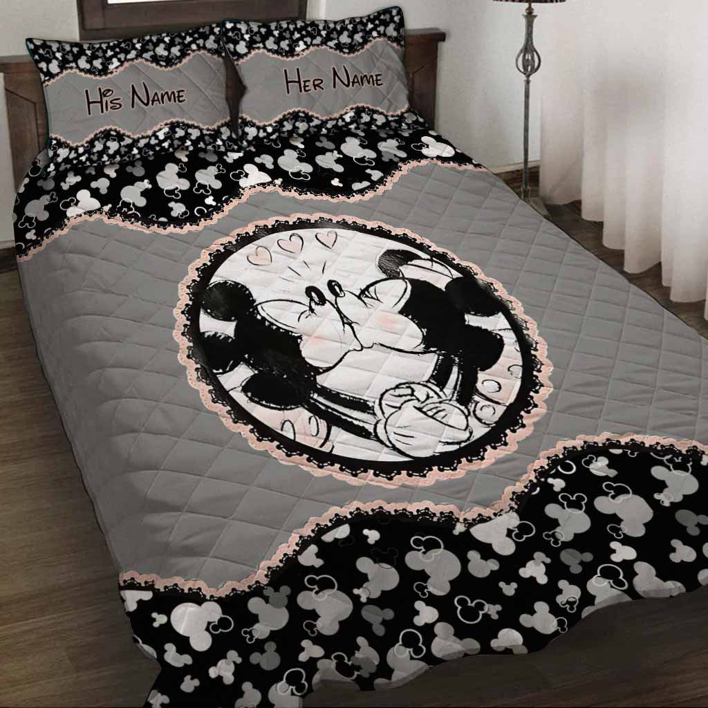 Mouse Ears Couple - Personalized Quilt Set