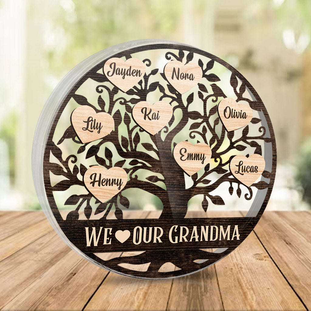 We Love Our Grandma - Personalized Mother's Day Grandma Custom Shaped Acrylic Plaque