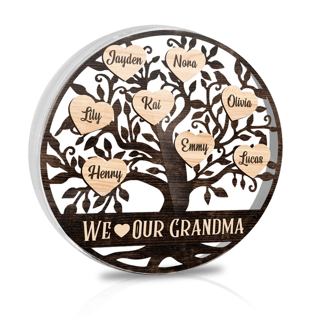 We Love Our Grandma - Personalized Mother's Day Grandma Custom Shaped Acrylic Plaque