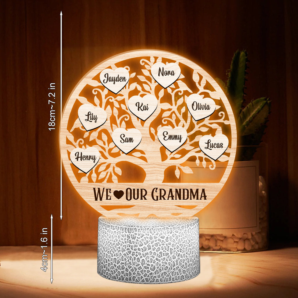 We Love Our Grandma - Personalized Mother's Day Grandma Shaped Plaque Light Base