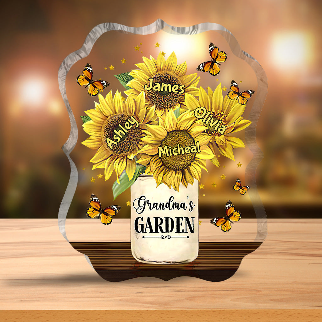 Grandma’s Garden - Personalized Mother's Day Grandma Custom Shaped Acrylic Plaque