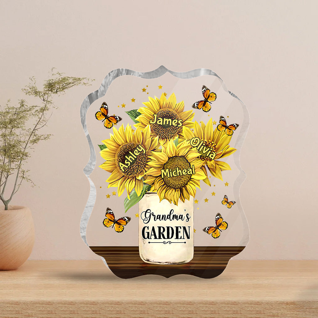 Grandma’s Garden - Personalized Mother's Day Grandma Custom Shaped Acrylic Plaque