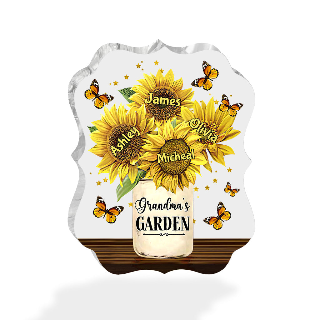 Grandma’s Garden - Personalized Mother's Day Grandma Custom Shaped Acrylic Plaque