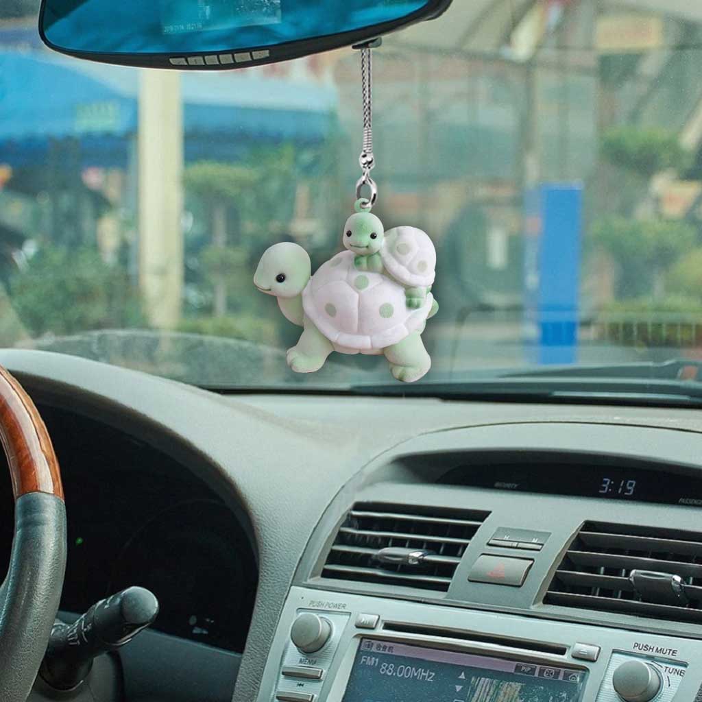 Cute Turtle Car Ornament (Printed On Both Sides)