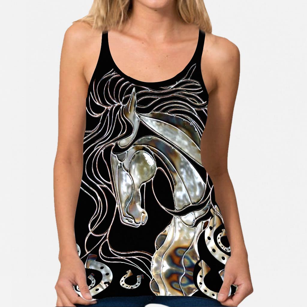 Love Horses Cross Tank Top