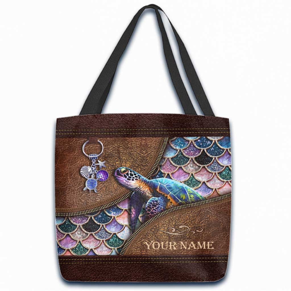 Salty Lil' Beach - Turtle Personalized  Tote Bag